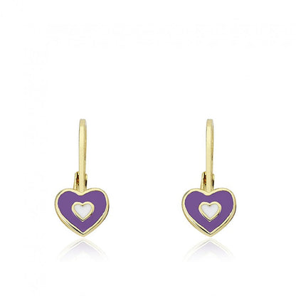 Enamel Double Love Earring