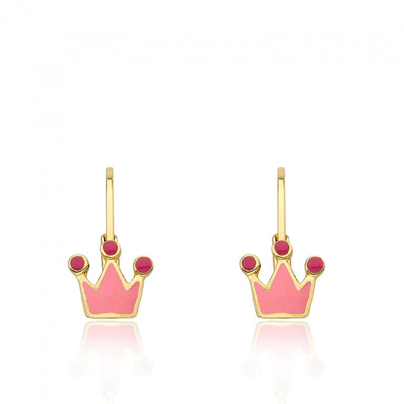 Enamel Crown Earring