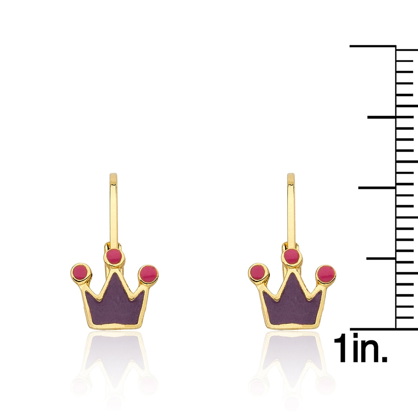 Enamel Crown Earring