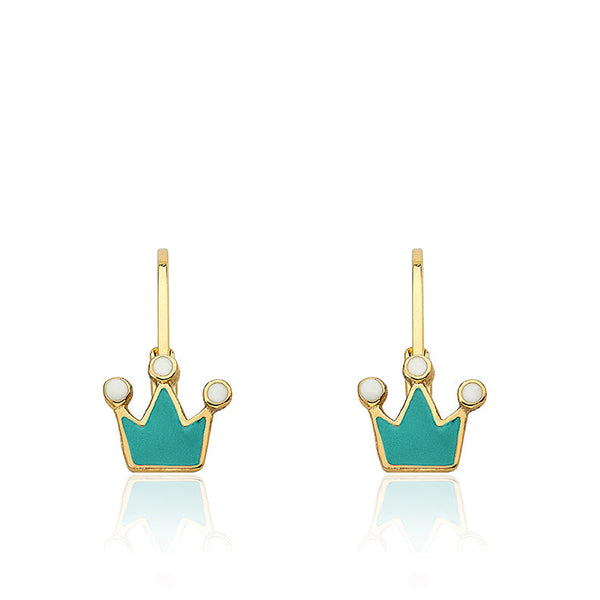 Enamel Crown Earring