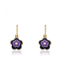 Frosted Flower Enamel Earring