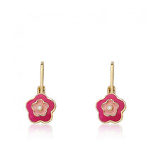 Frosted Flower Enamel Earring