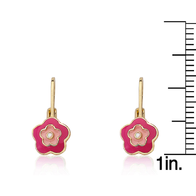 Frosted Flower Enamel Earring