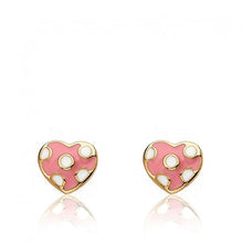 Enamel Polka Dot Heart Earring