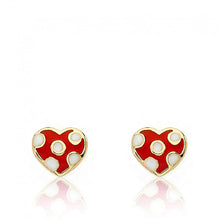 Enamel Polka Dot Heart Earring