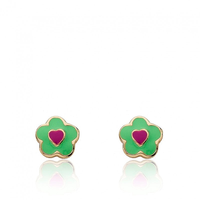 Flower & Heart Stud Earring