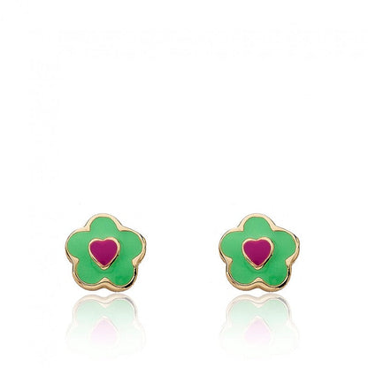 Flower & Heart Stud Earring