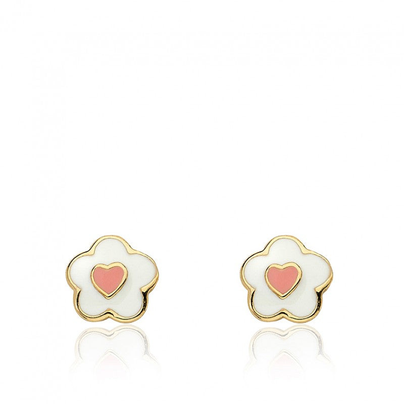 Flower & Heart Stud Earring