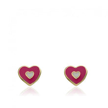 Enamel Heart Stud Earring