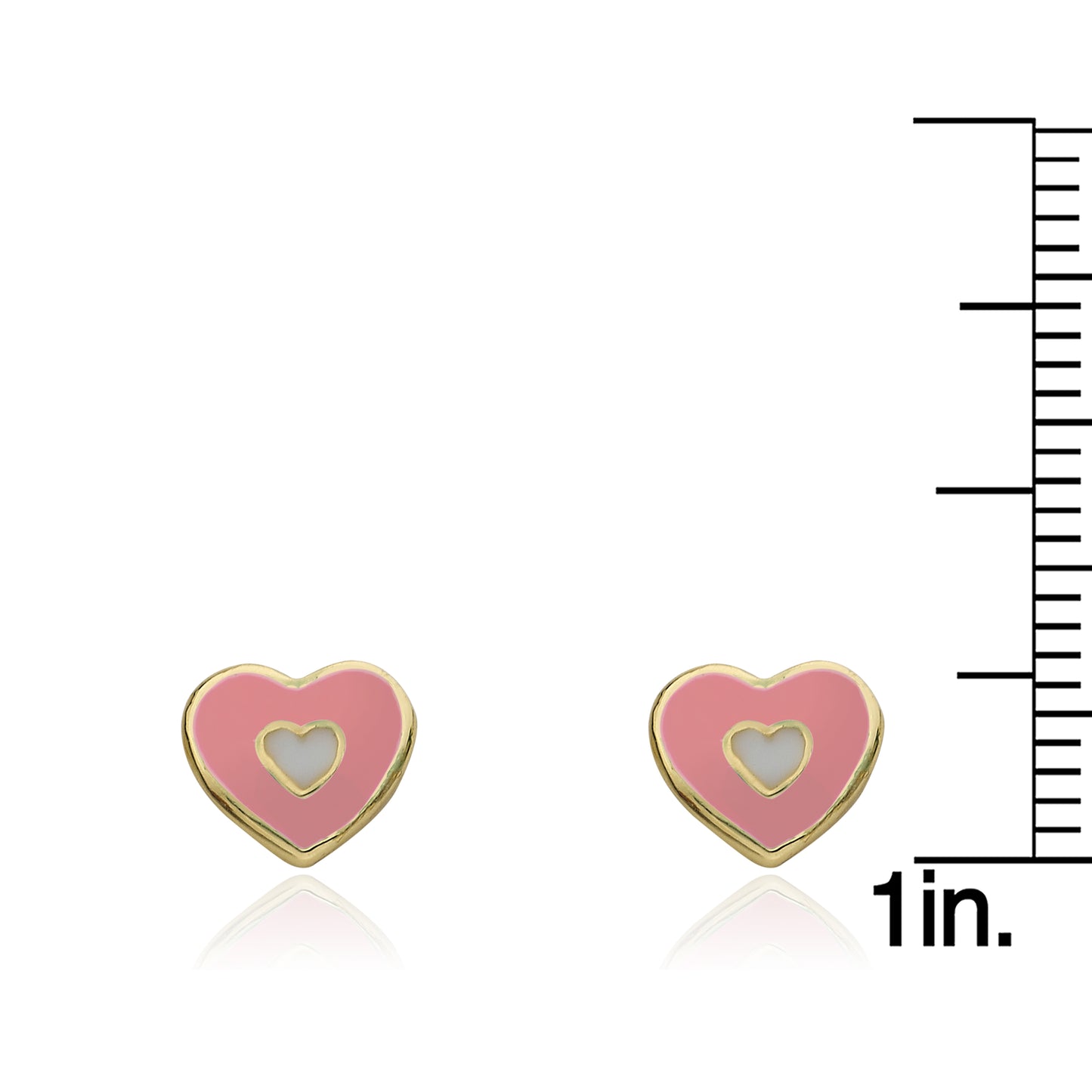 Enamel Heart Stud Earring