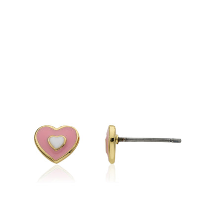 Enamel Heart Stud Earring