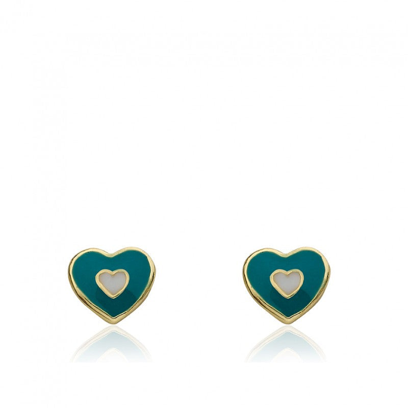 Enamel Heart Stud Earring