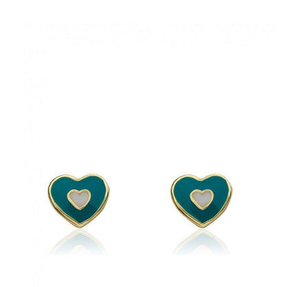 Enamel Heart Stud Earring