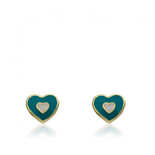 Enamel Heart Stud Earring