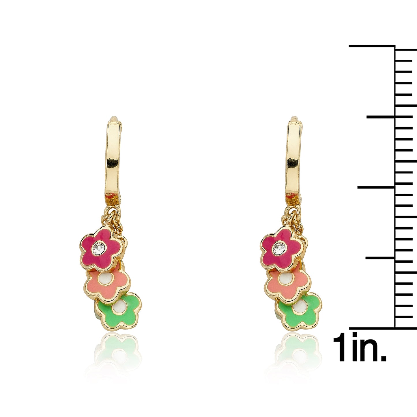 Enamel Flower Cluster Earring