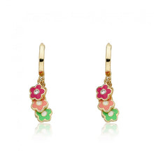 Enamel Flower Cluster Earring