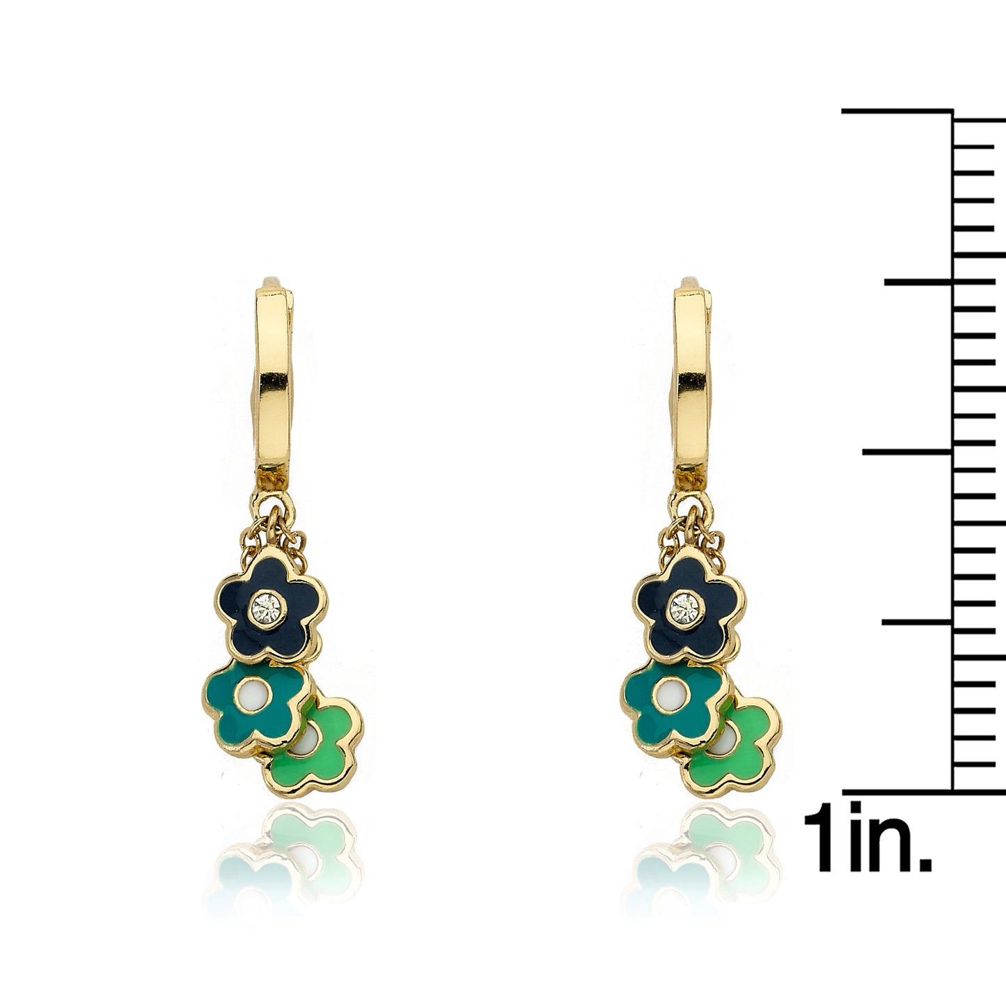 Enamel Flower Cluster Earring