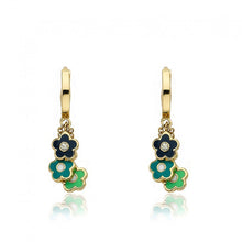 Enamel Flower Cluster Earring