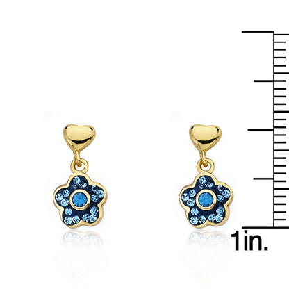 Crystal Flower Dangle Earrings