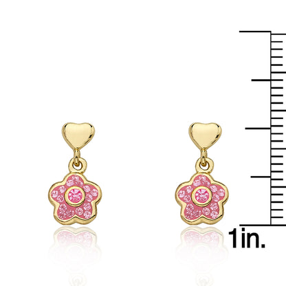 Crystal Flower Dangle Earrings