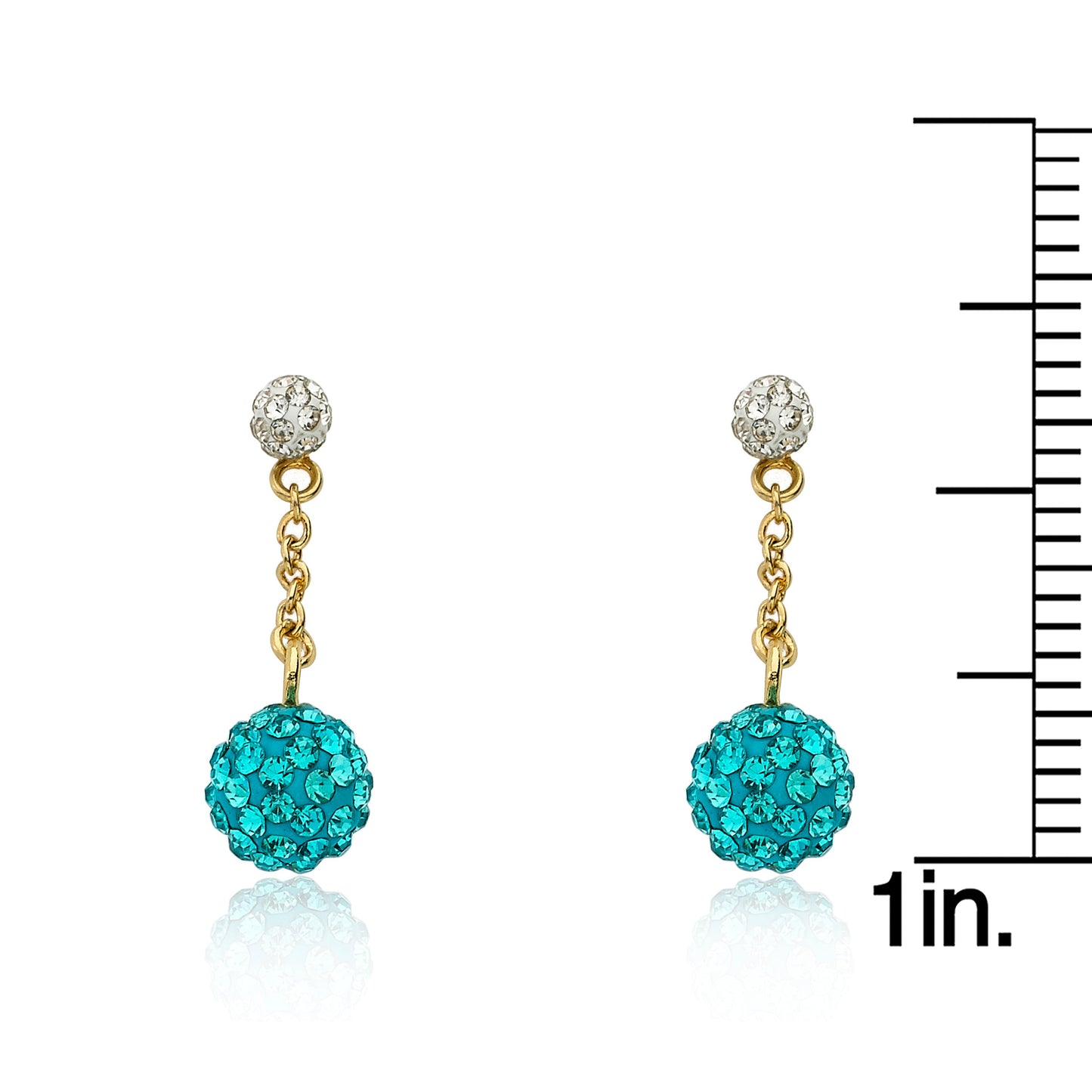 Crystal Ball Chain Earring With Crystal Stud