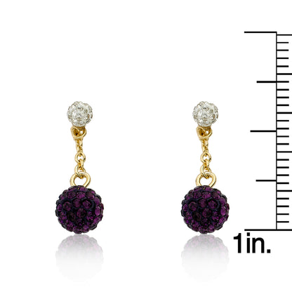 Crystal Ball Chain Earring With Crystal Stud