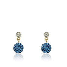 14K Gold Plated GLITZ BLITZ Crystal Ball Earrings