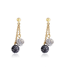 14K Gold Plated GLITZ BLITZ 2 Crystal Ball Earrings