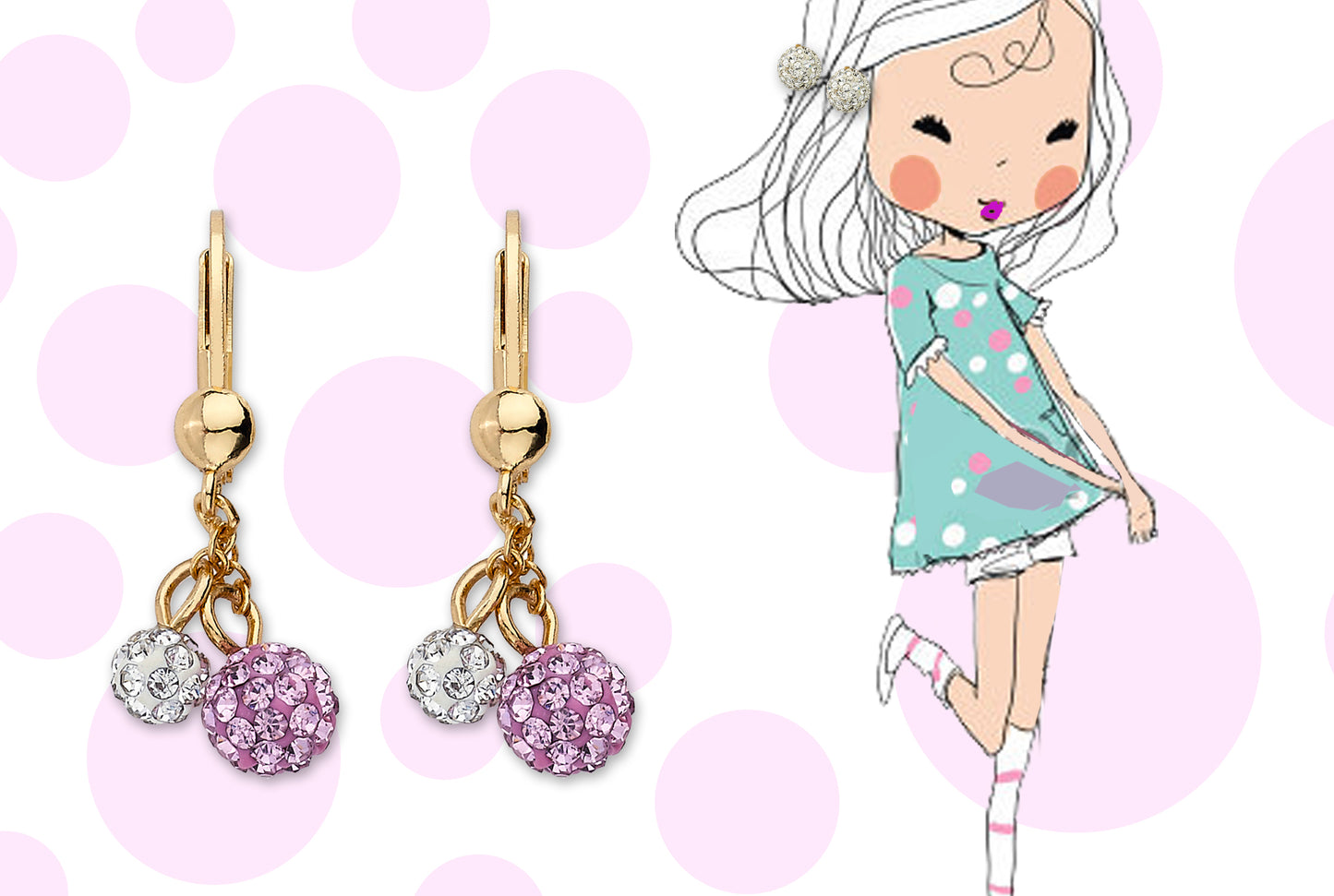 Crystal Ball Dangle Earring