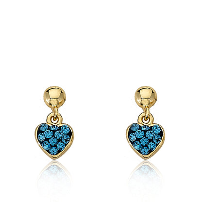 Crystal Dangle Heart Earring