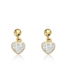 Crystal Dangle Heart Earring