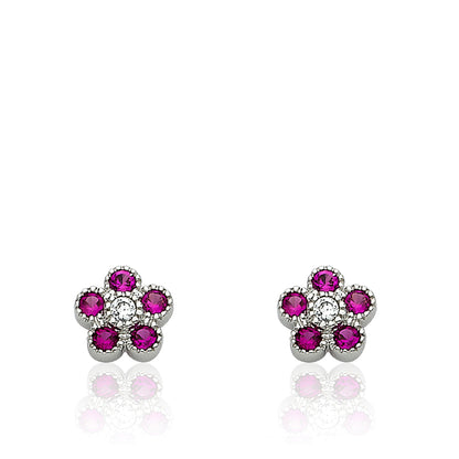 Cz Flower Stud Earring