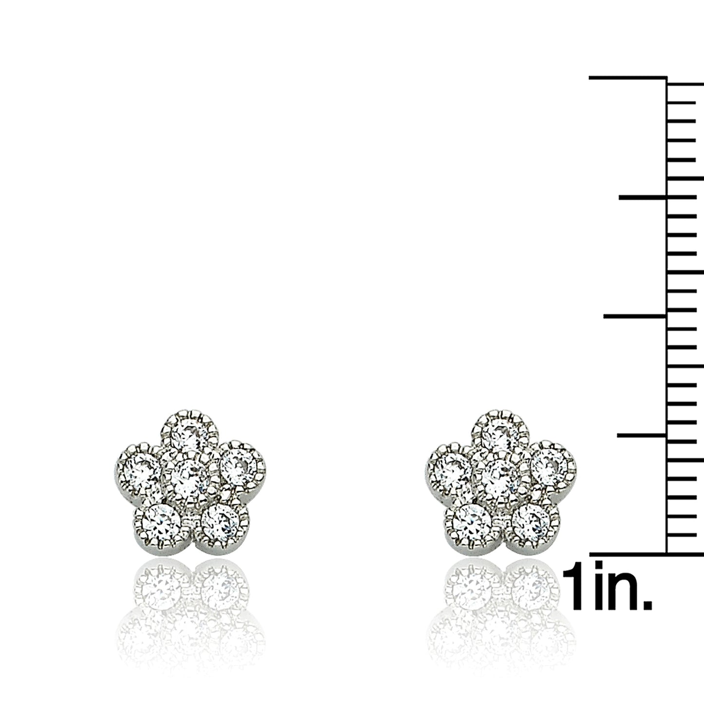 Cz Flower Stud Earring