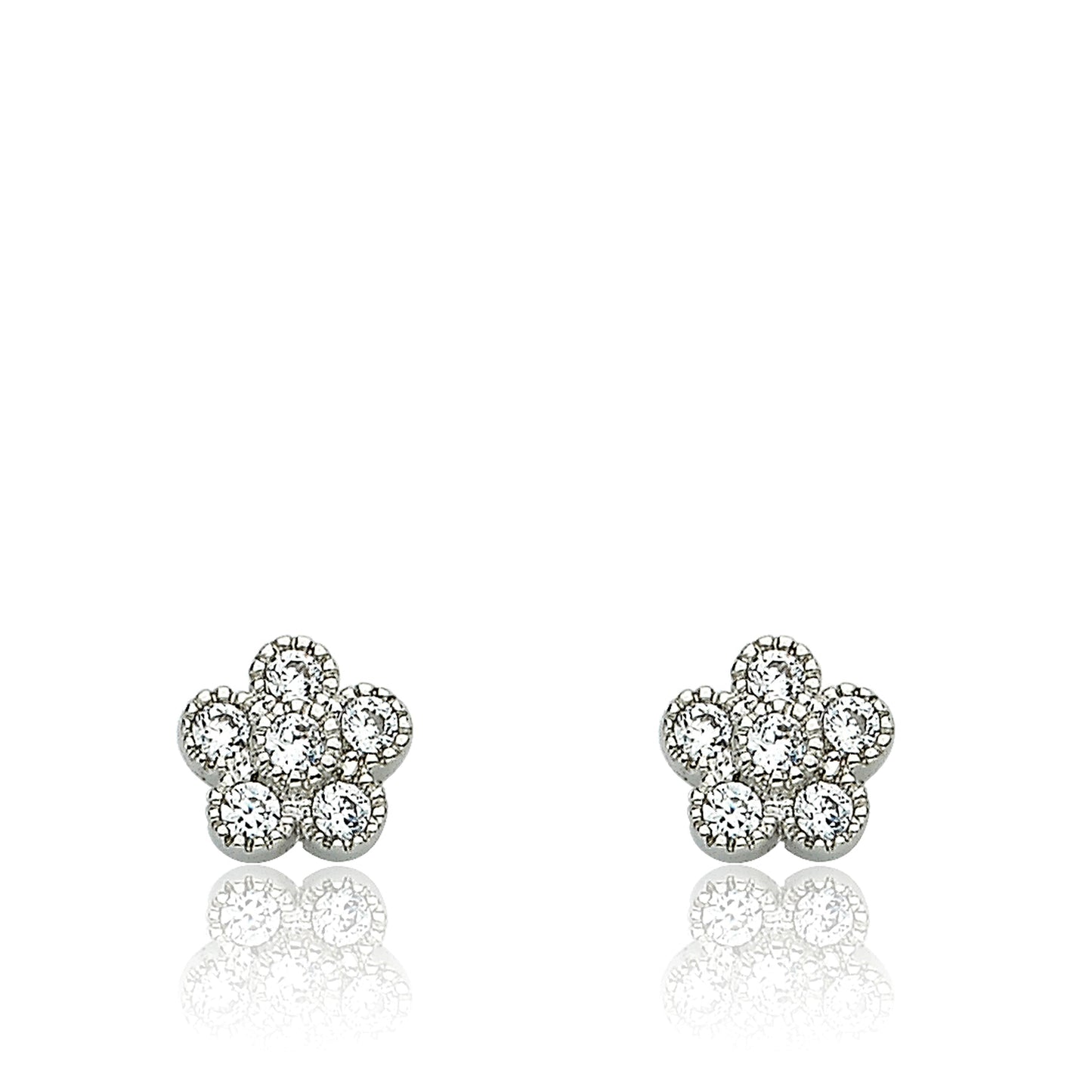 Cz Flower Stud Earring