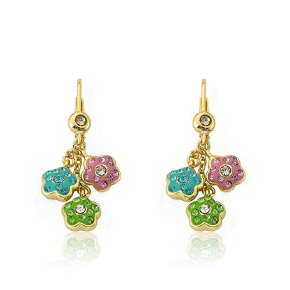 Crystal Flowers Dangle Earring