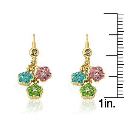 Crystal Flowers Dangle Earring