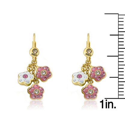 Crystal Flowers Dangle Earring