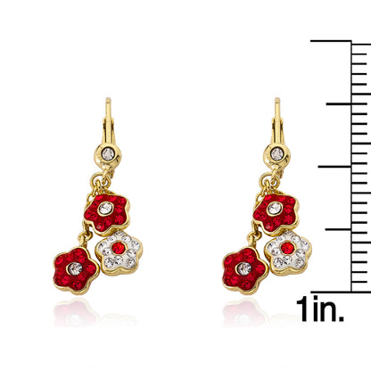 Crystal Flowers Dangle Earring