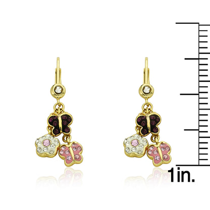 Crystal Butterfly Dangle Earring