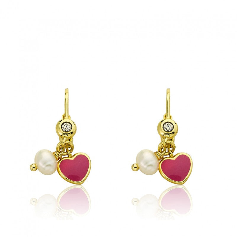 Heart Earring With Fresh Water Pearl