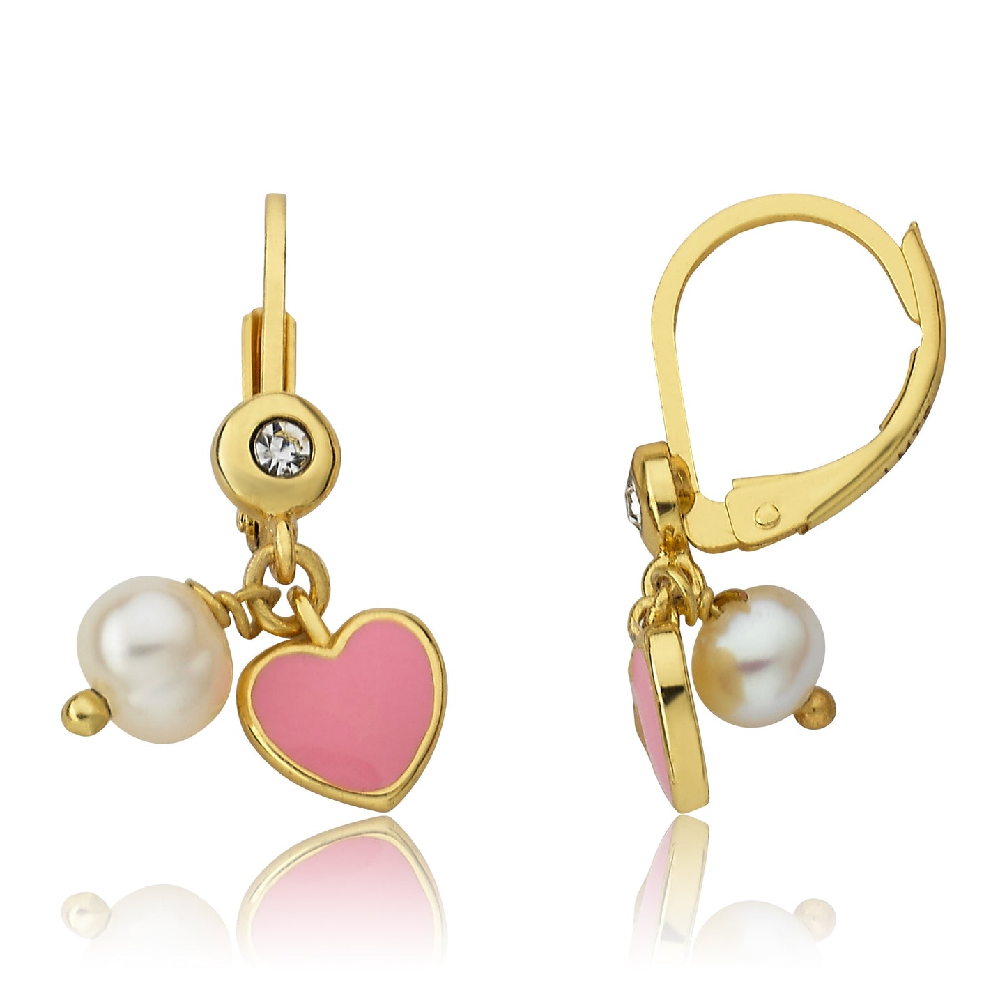 Heart Earring With Fresh Water Pearl