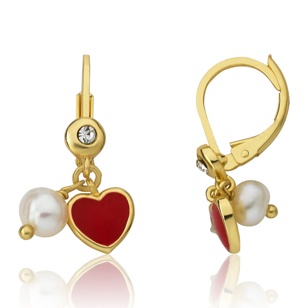 Heart Earring With Fresh Water Pearl