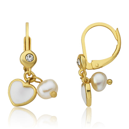 Heart Earring With Fresh Water Pearl