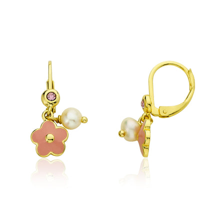 Flower Earring With Fresh Water Pearl