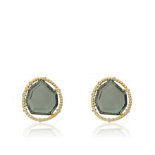 14K Gold Plated Sliced Glass Stud Earring