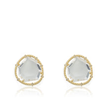 14K Gold Plated Sliced Glass Stud Earring