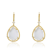 14K Gold Plated Sliced Glass Teardrop Dangle Earring