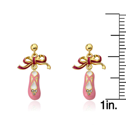 Crystal Ballet Shoe Dangle Earring