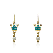 Crystal Crown & Pearl Dangle Earring