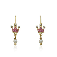 Crystal Crown & Pearl Dangle Earring